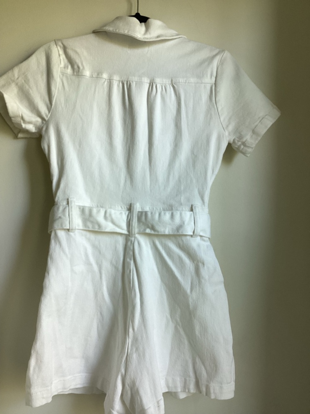 Show Me Your MuMu Outlaw Romper Size Small Pearly White Belted Utility Zip Front - Picture 7 of 13